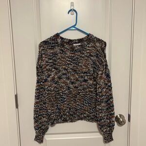 Maurice’s Woven Sweater Brown Blue Knit